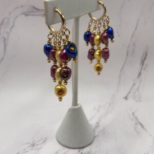 Sonic drilled colored Pearl dangle earrings